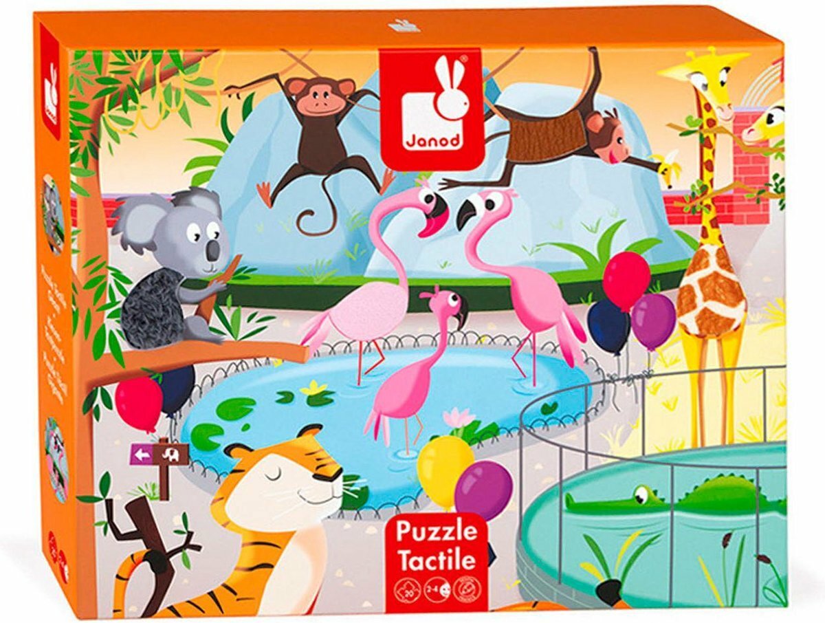 Janod Voelpuzzel | Een Dag in de Dierentuin 2+ | Speel je Wijs