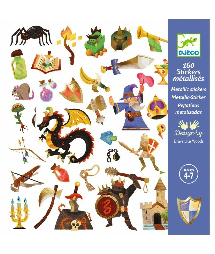 Djeco Stickers - Middeleeuwse Fantasy  4-7jr | Speel je Wijs