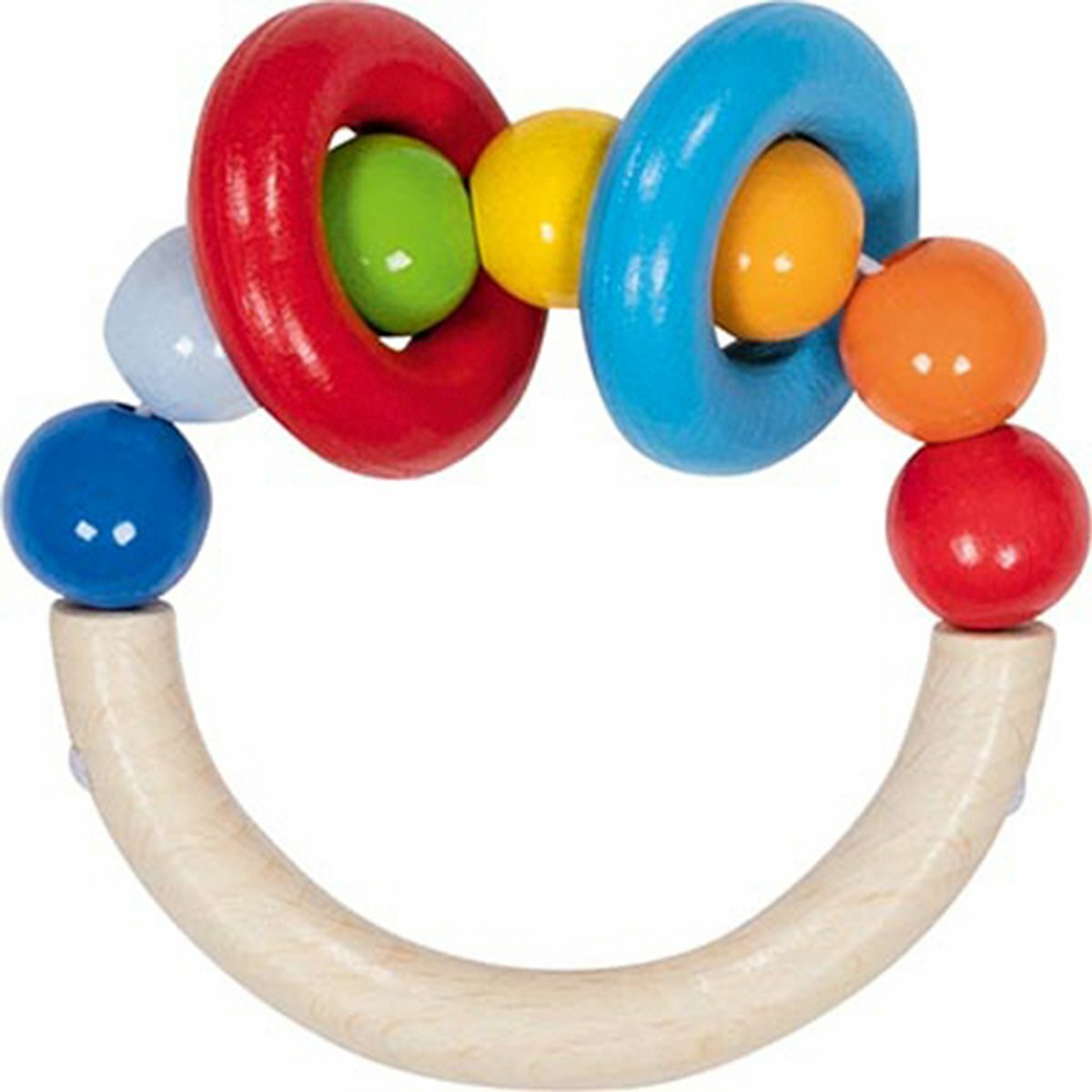 Goki | Houten Grijp-Bijt Ring Halfrond Parels | Speel je Wijs