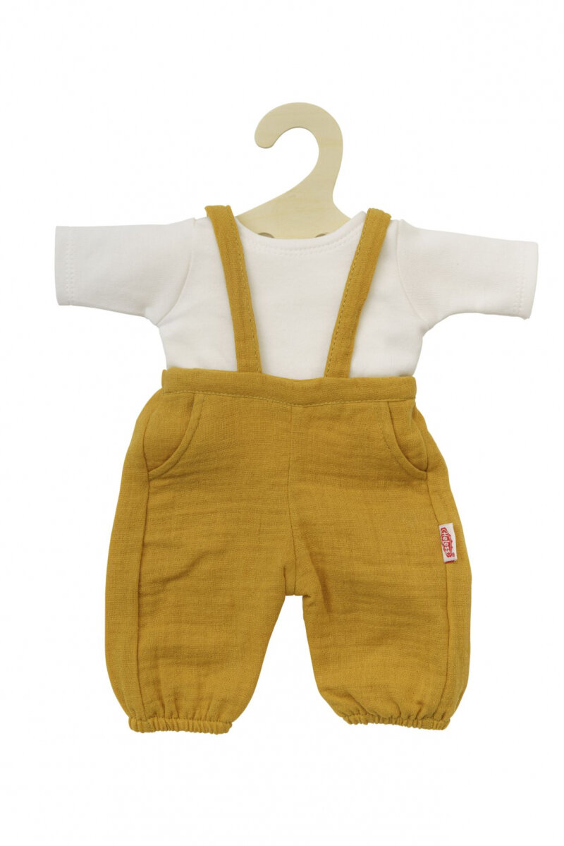 Heless Tuinbroek met t-shirt okergeel/wit 35-45cm | Speel je Wijs