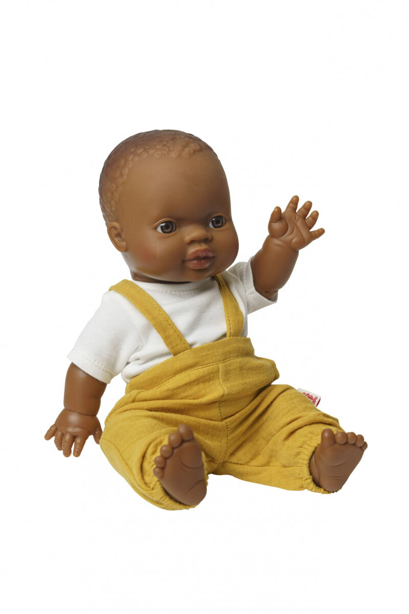 Heless Tuinbroek met t-shirt okergeel/wit 35-45cm | Speel je Wijs
