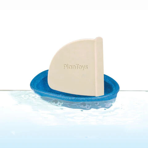 Plan Toys Zeilboot Blauw