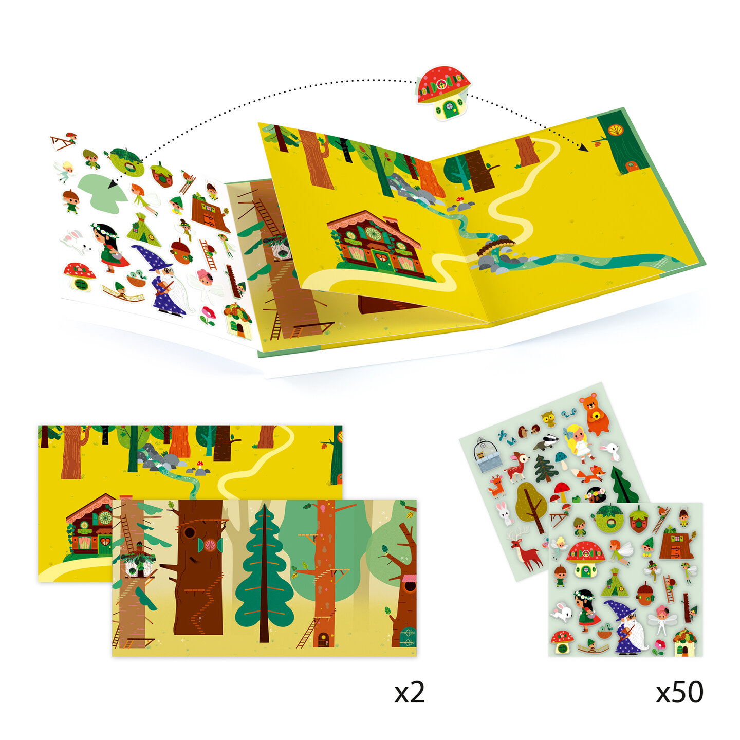 Djeco Stickers - Het Magische Bos 4-7 jaar | Speel je Wijs