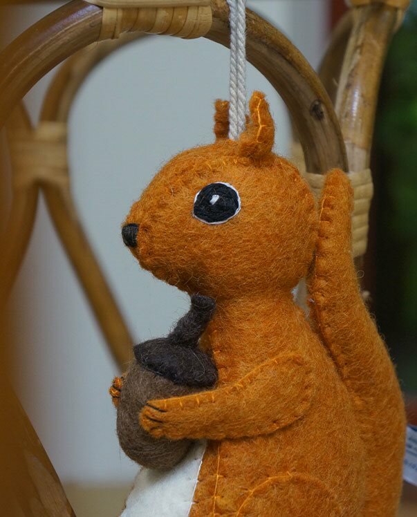 Gamcha Muziekknuffel - Eekhoorn Oranje 100% wolvilt | Speel je Wijs