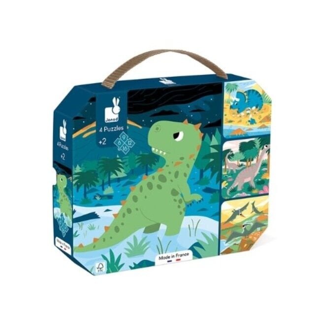 Janod Puzzel 4 Puzzels - Dinosaurus | Speel je wijs