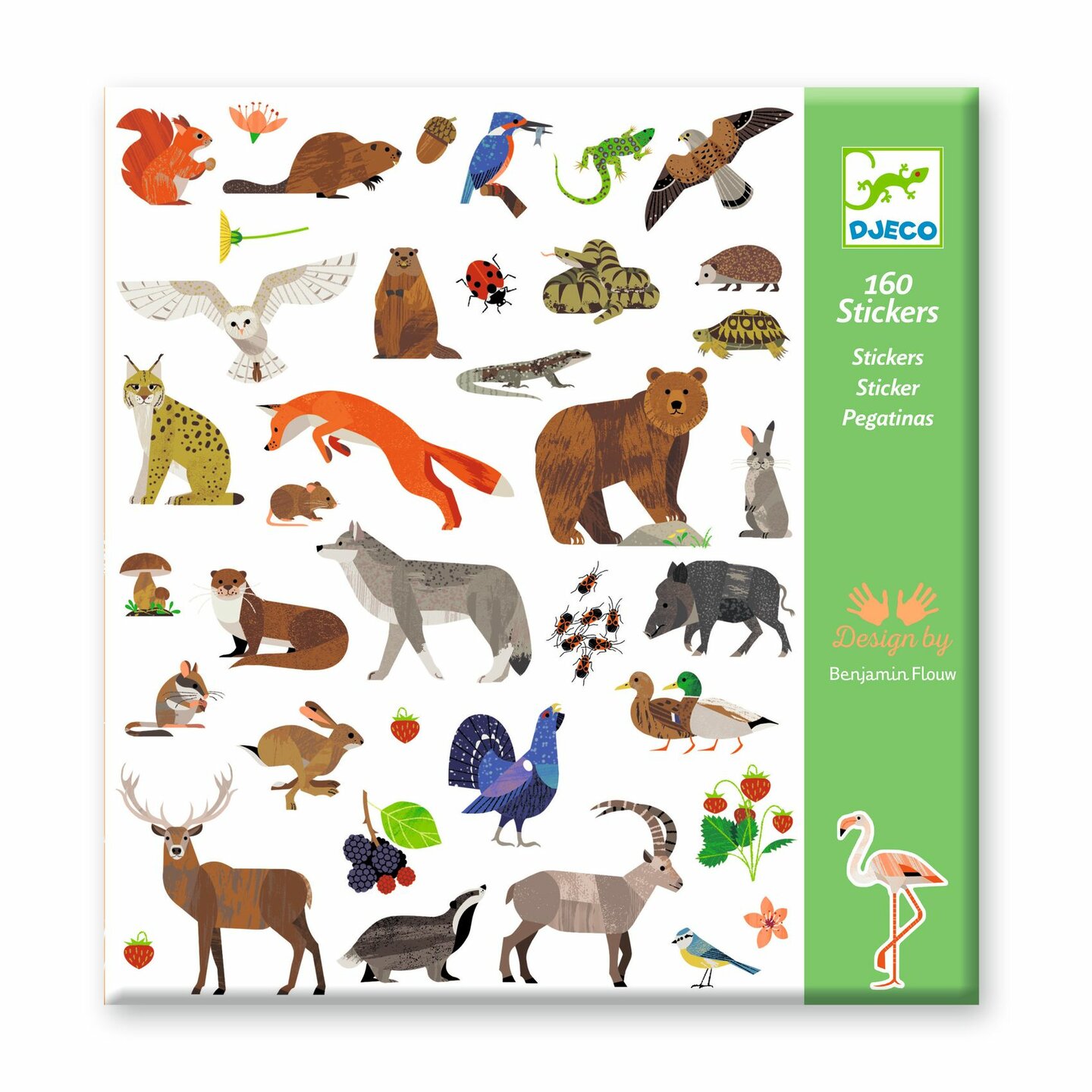 Djeco Stickers Fauna - Wilde Dieren | Speel je Wijs