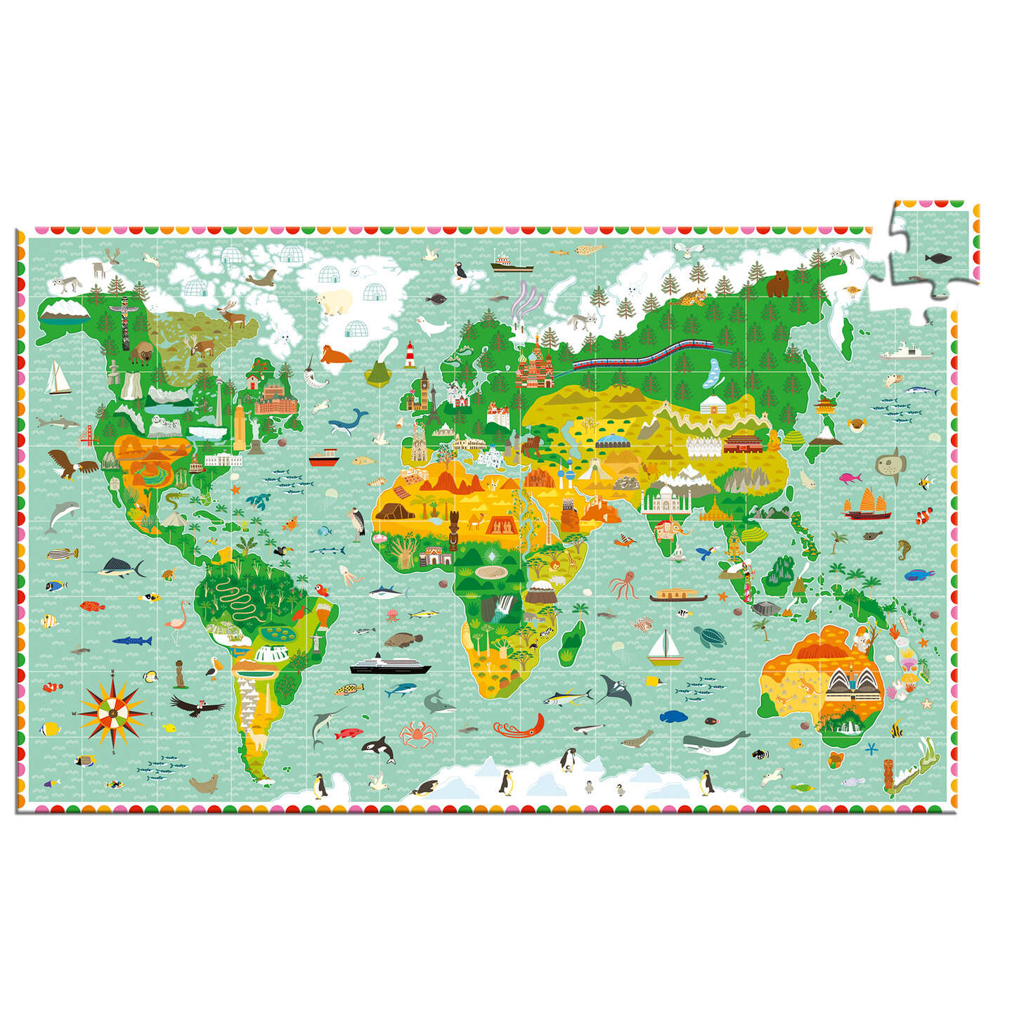 Djeco Observatiepuzzel - Wereldreis 6+ | Speel je Wijs