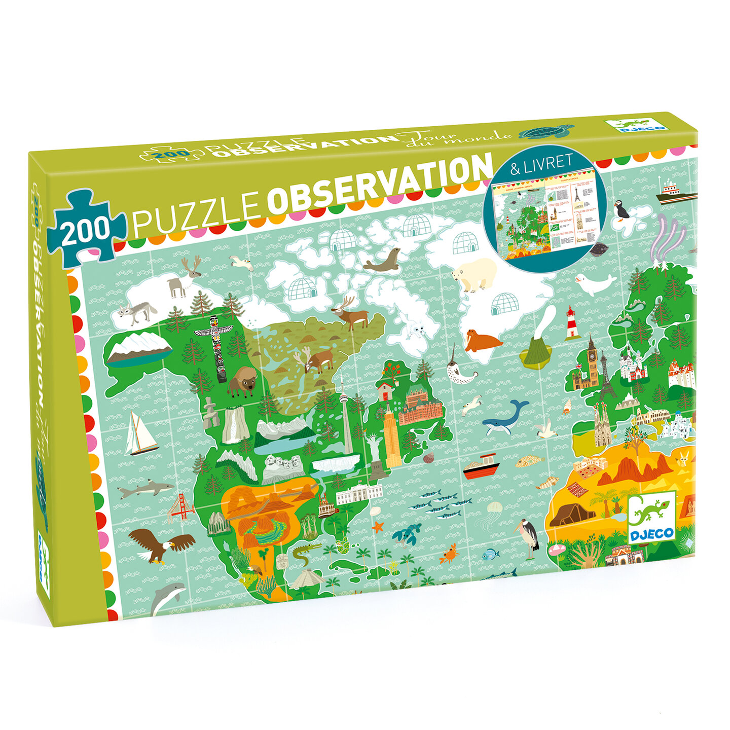 Djeco Observatiepuzzel - Wereldreis 6+ | Speel je Wijs