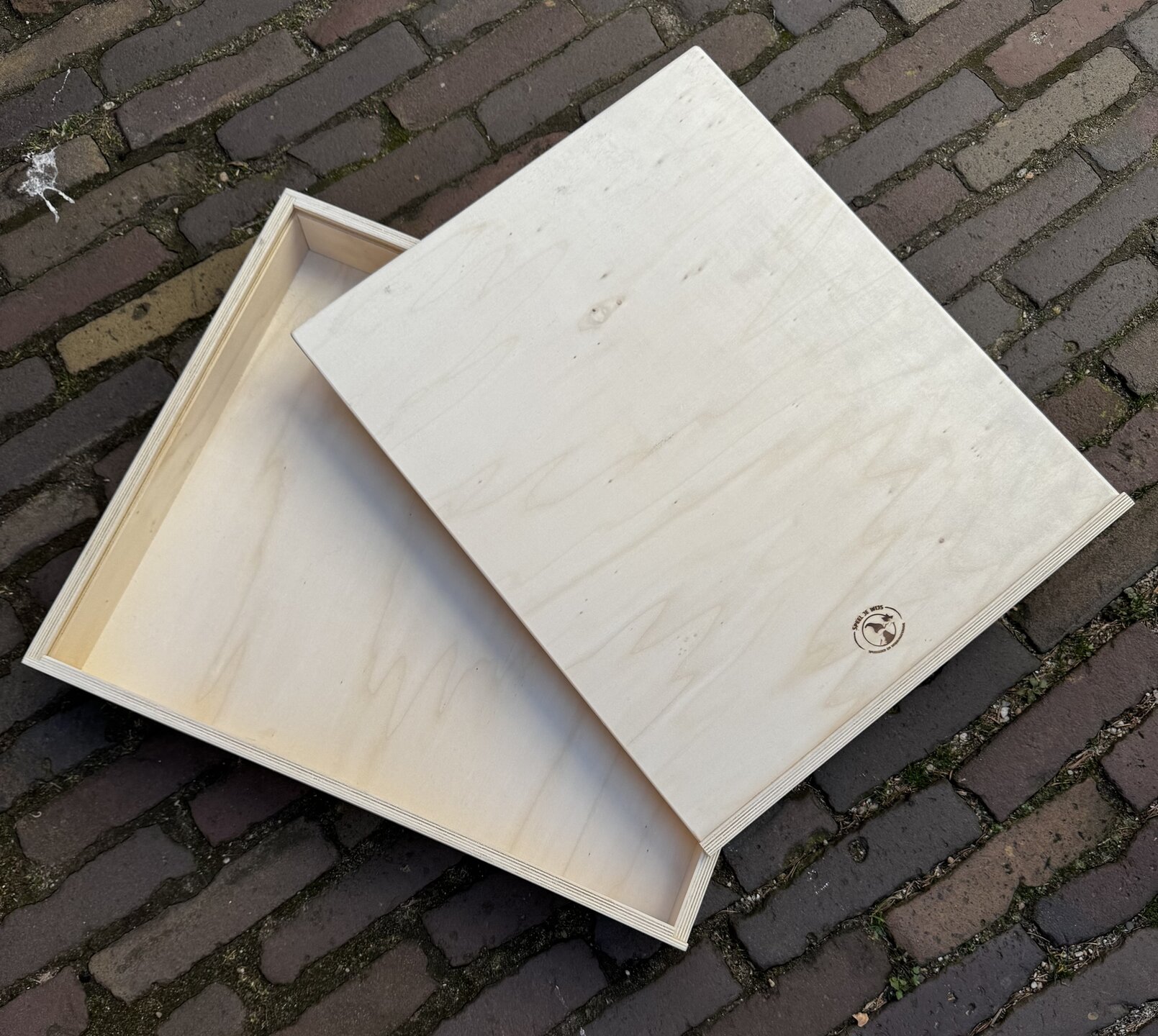 SjW Houten Speelbak 50x40cm met schuifdeksel | Speel je Wijs