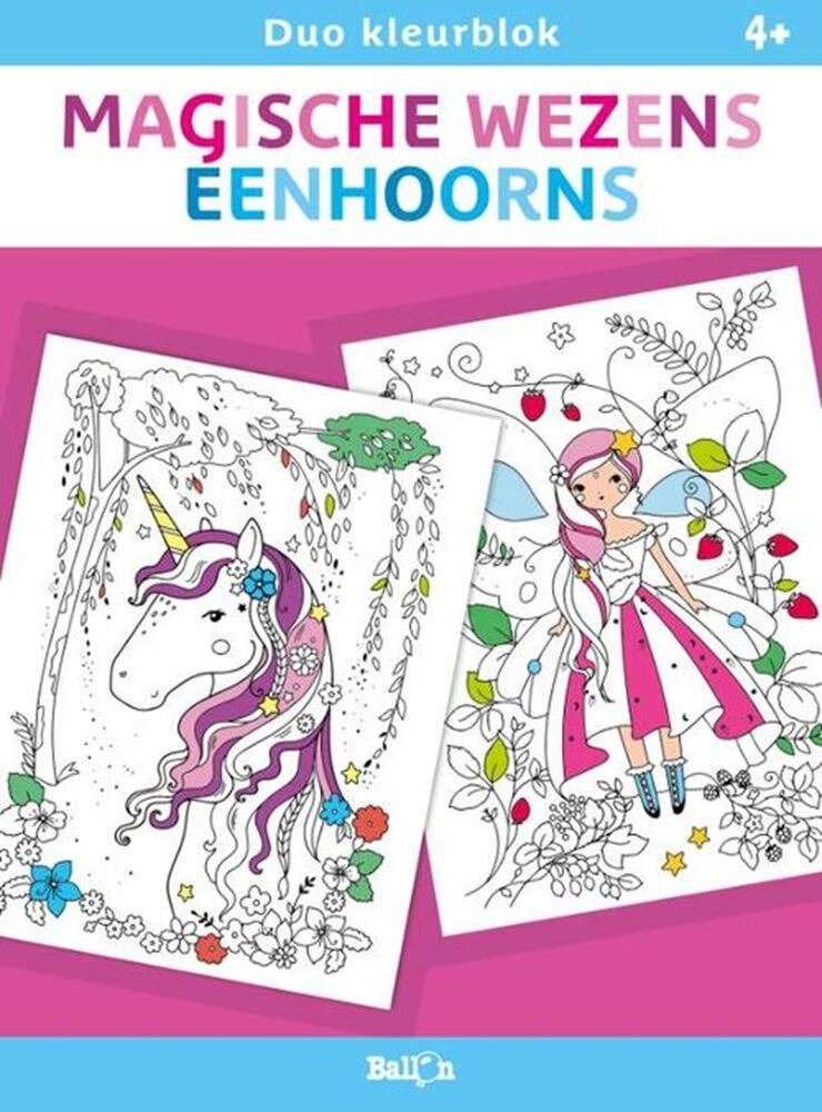 Ballon Kids Duokleurblok Magische wezens en eenhoorns 4+ | Speel je Wijs