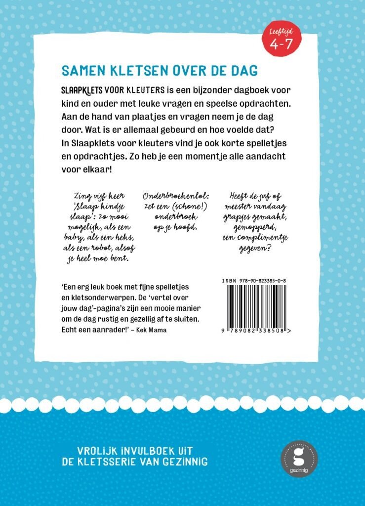 Gezinnig Slaapklets voor kleuters deel 1 | Speel je Wijs