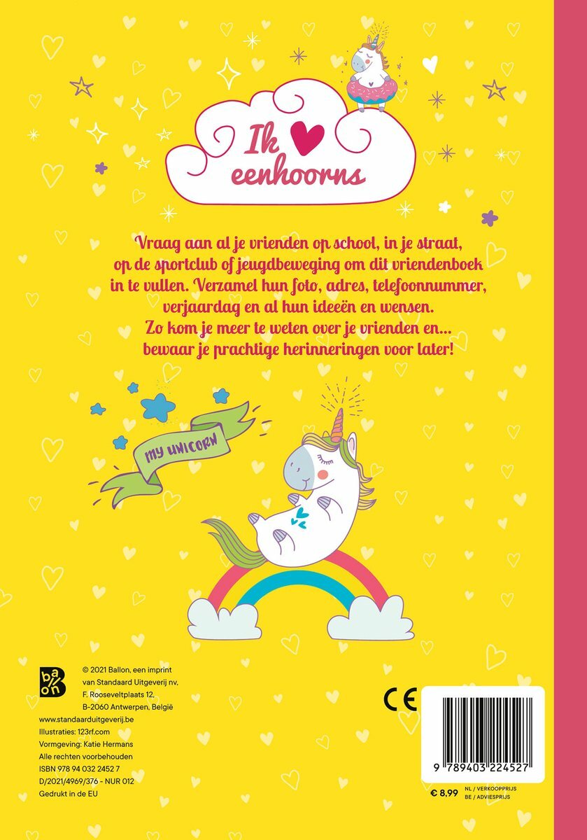Mijn eerste vriendenboek - Eenhoorns| Speel je Wijs