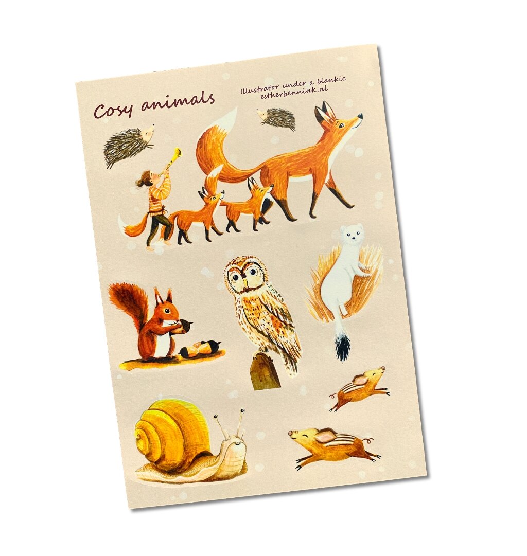 Esther Bennink Stickervel - Cosy Animals | Speel je Wijs