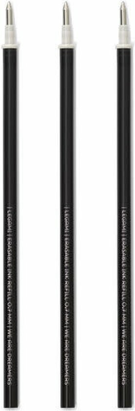 Legami Refills/ Navulling Uitwisbare/ Erasable Gelpen - Zwart | Speel je Wijs