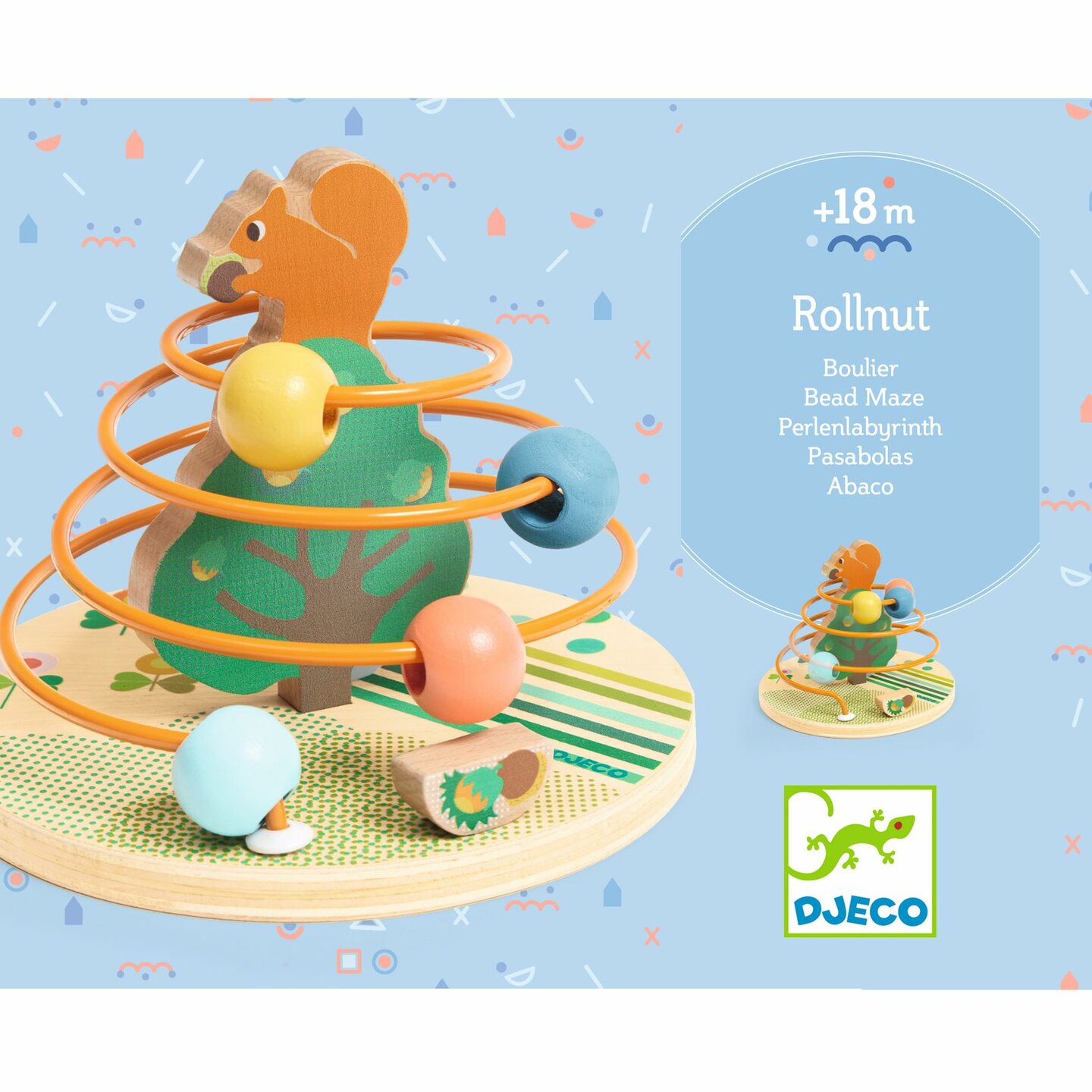 Djeco houten Telraam/ Kralenframe - RollNut 18mnd+ | Speel je Wijs