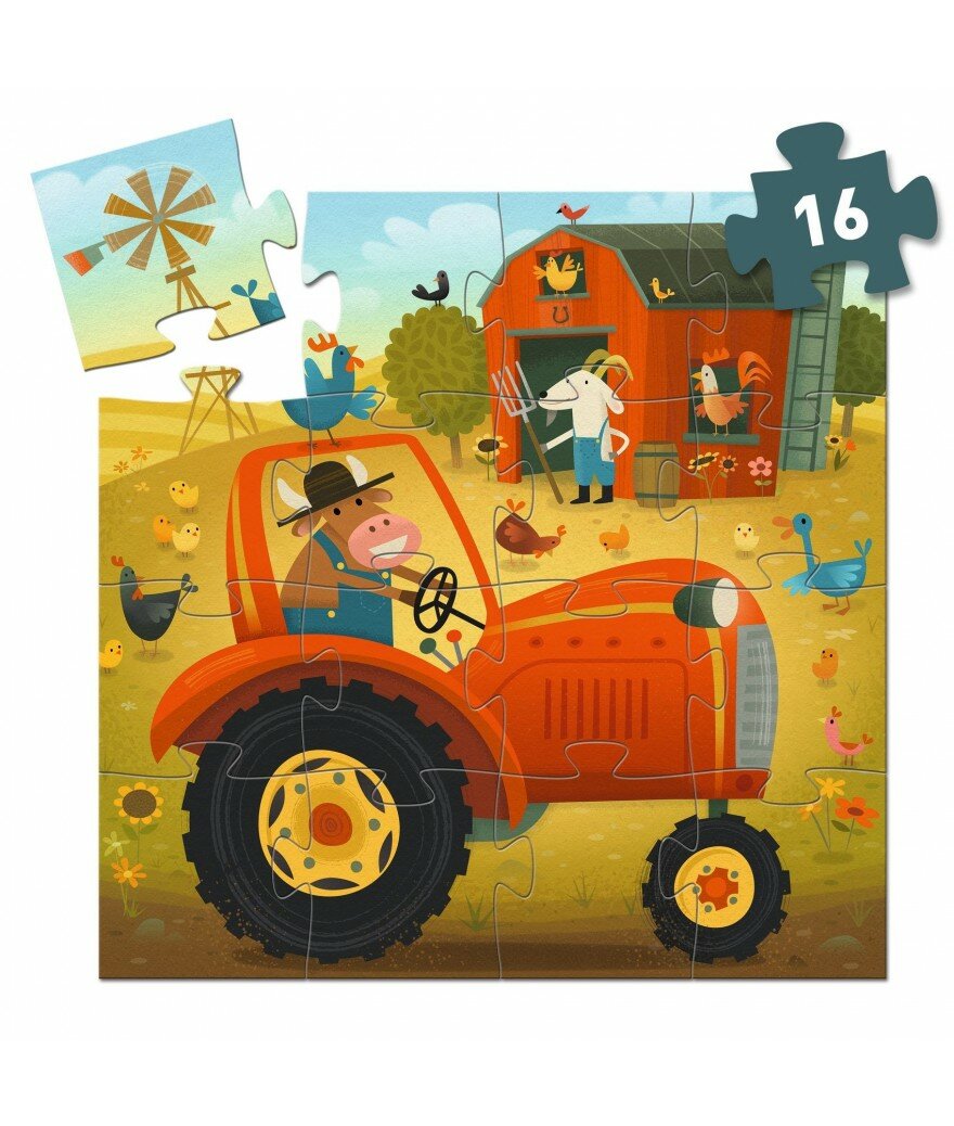 Djeco Puzzel Tractor (16 stukjes) | Speel je Wijs