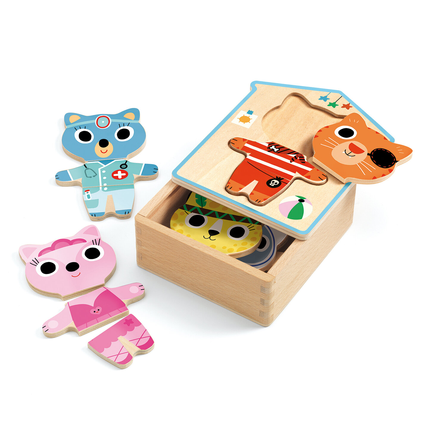 Djeco Houten Puzzel - Dressup Mix 2+ | Speel je Wijs