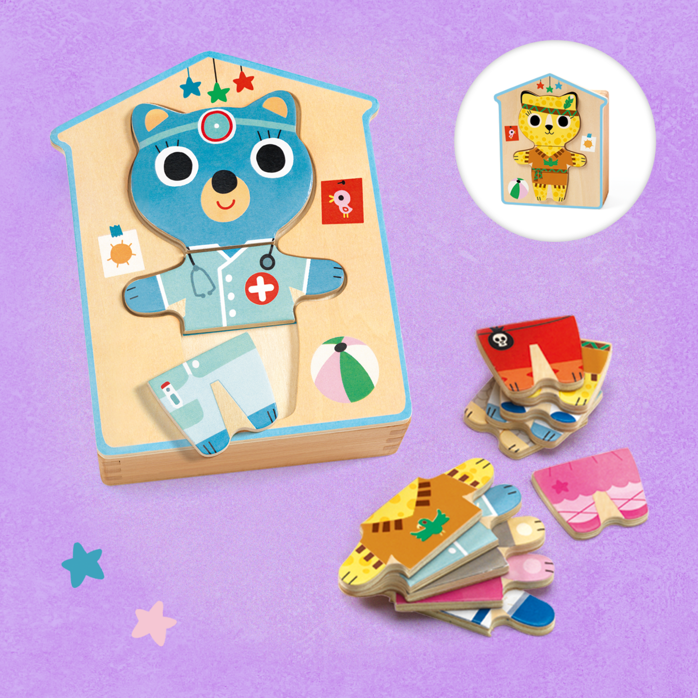 Djeco Houten Puzzel - Dressup Mix 2+ | Speel je Wijs
