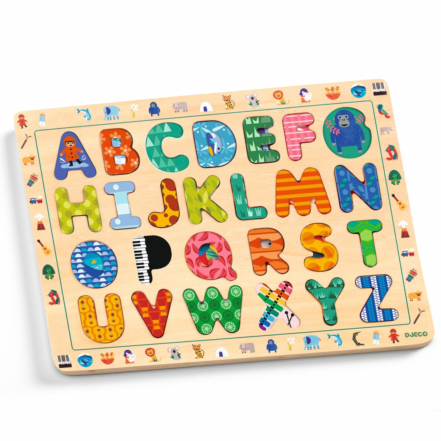 Djeco Houten Puzzel - ABC Puzzel Internationaal | Speel je Wijs