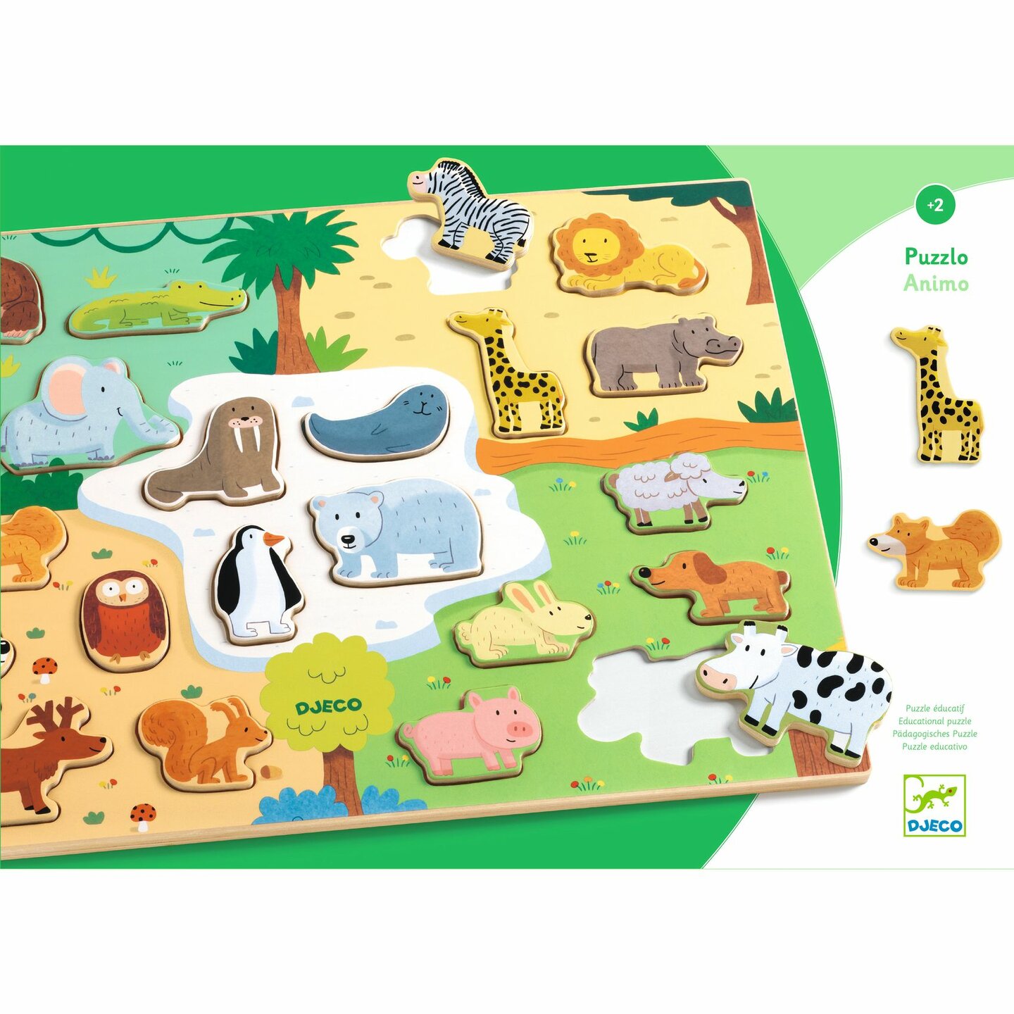 Djeco Houten Puzzel - Animo | Speel je Wijs