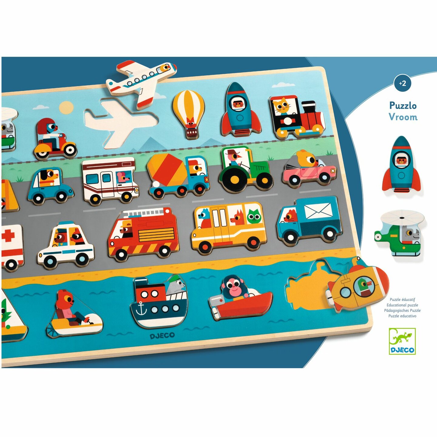 Djeco Houten Puzzel - Vroom 2+ | Speel je Wijs