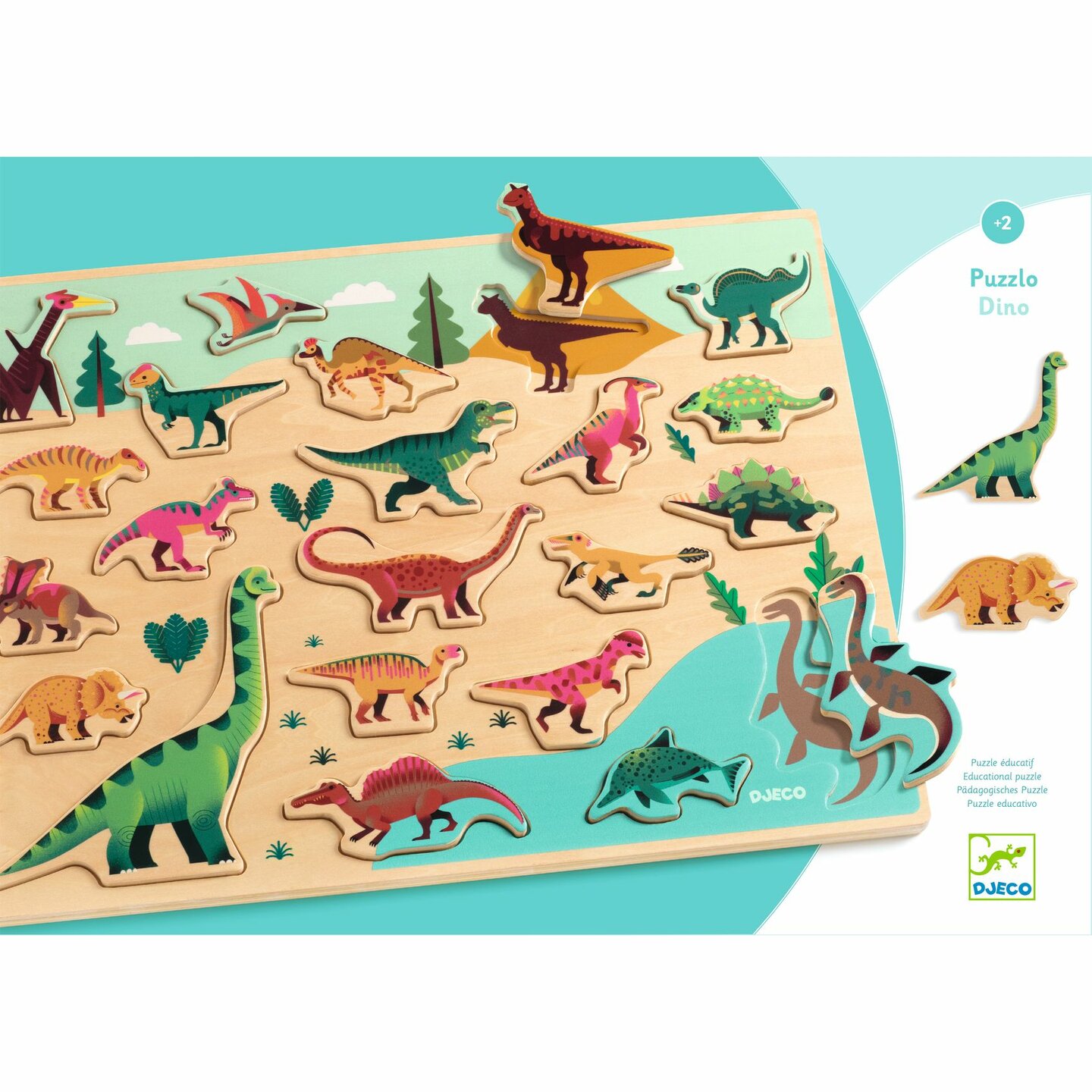 Djeco Houten Puzzel - Dino 2+ | Speel je Wijs