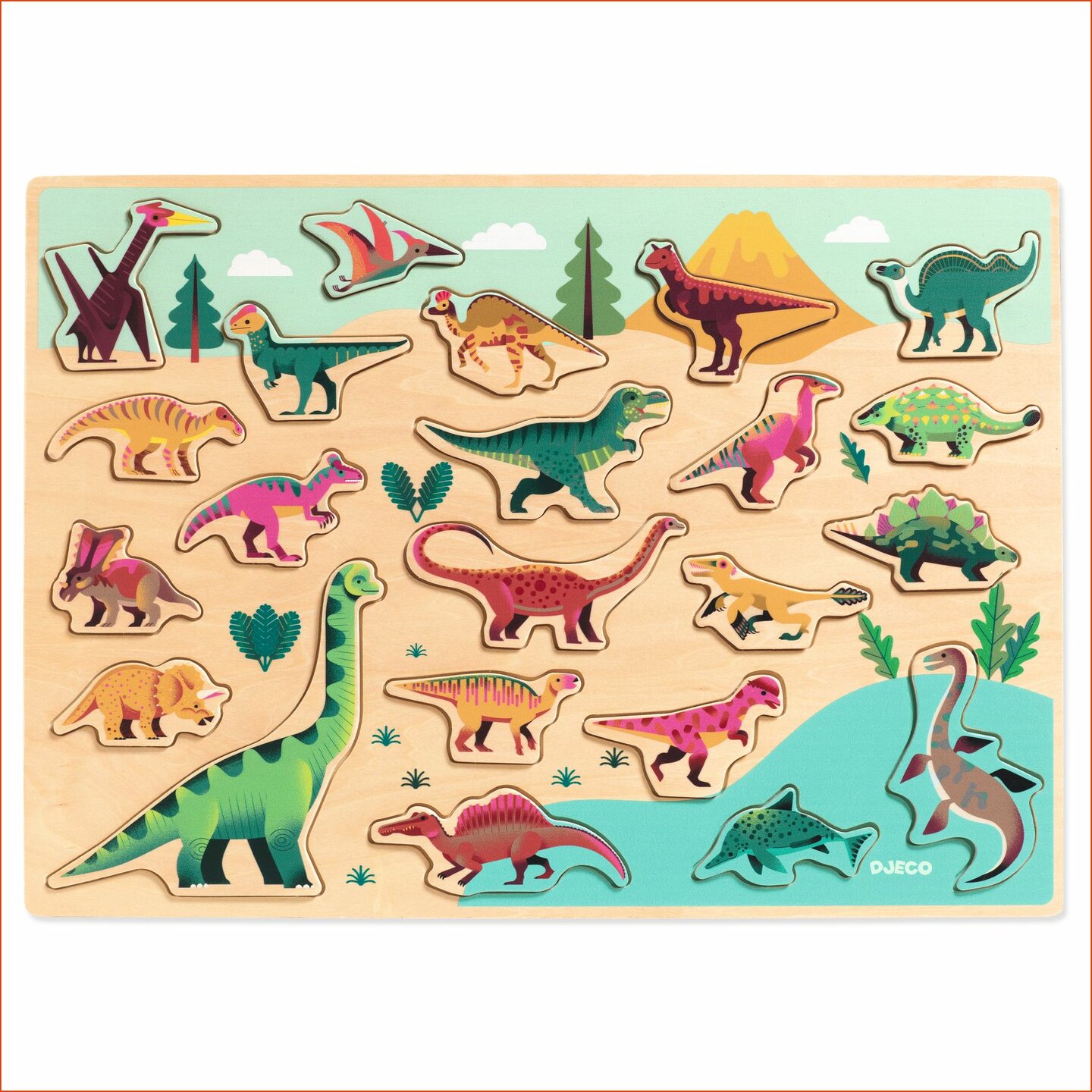 Djeco Houten Puzzel - Dino 2+ | Speel je Wijs