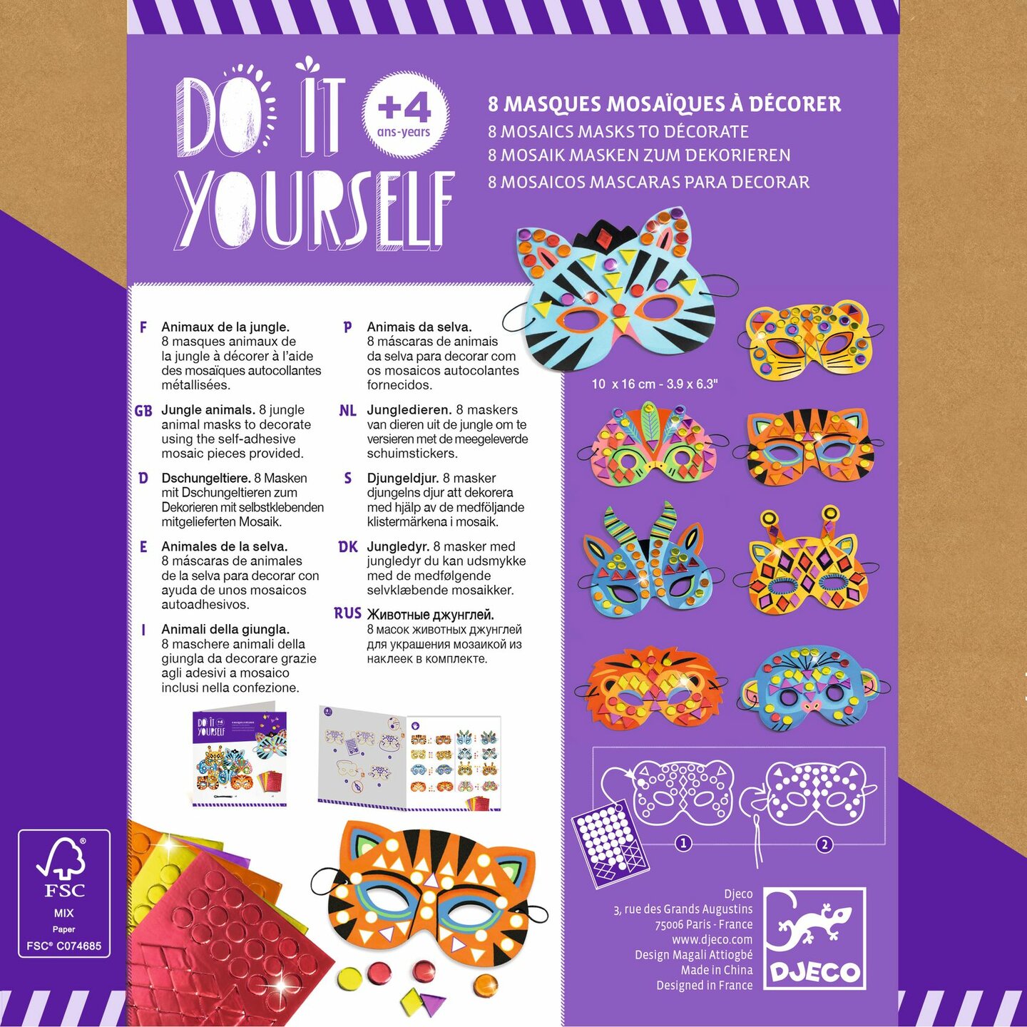 Djeco DIY - Maskers maken - Jungledieren 4+ | Speel je Wijs