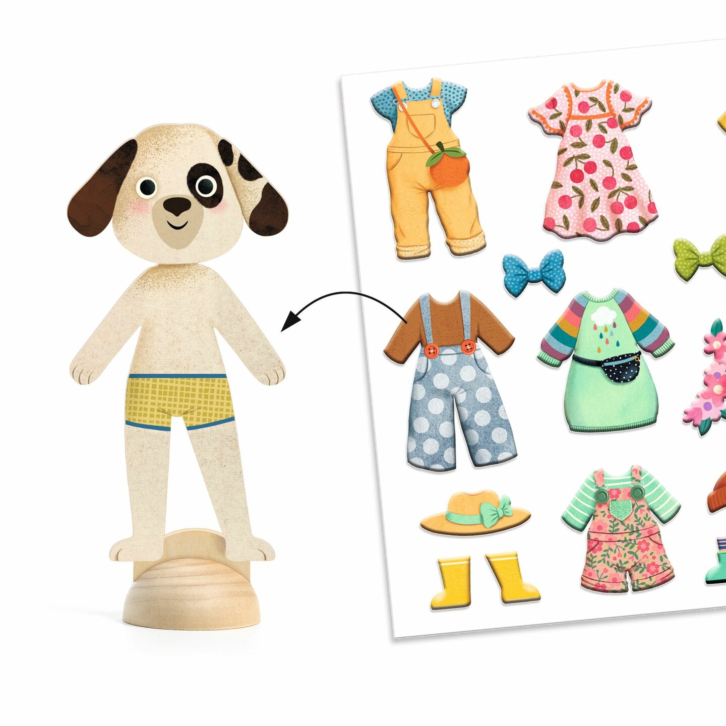Djeco - Bonjour Paris Aankleedpoppetjes met Stickers | Speel je Wijs