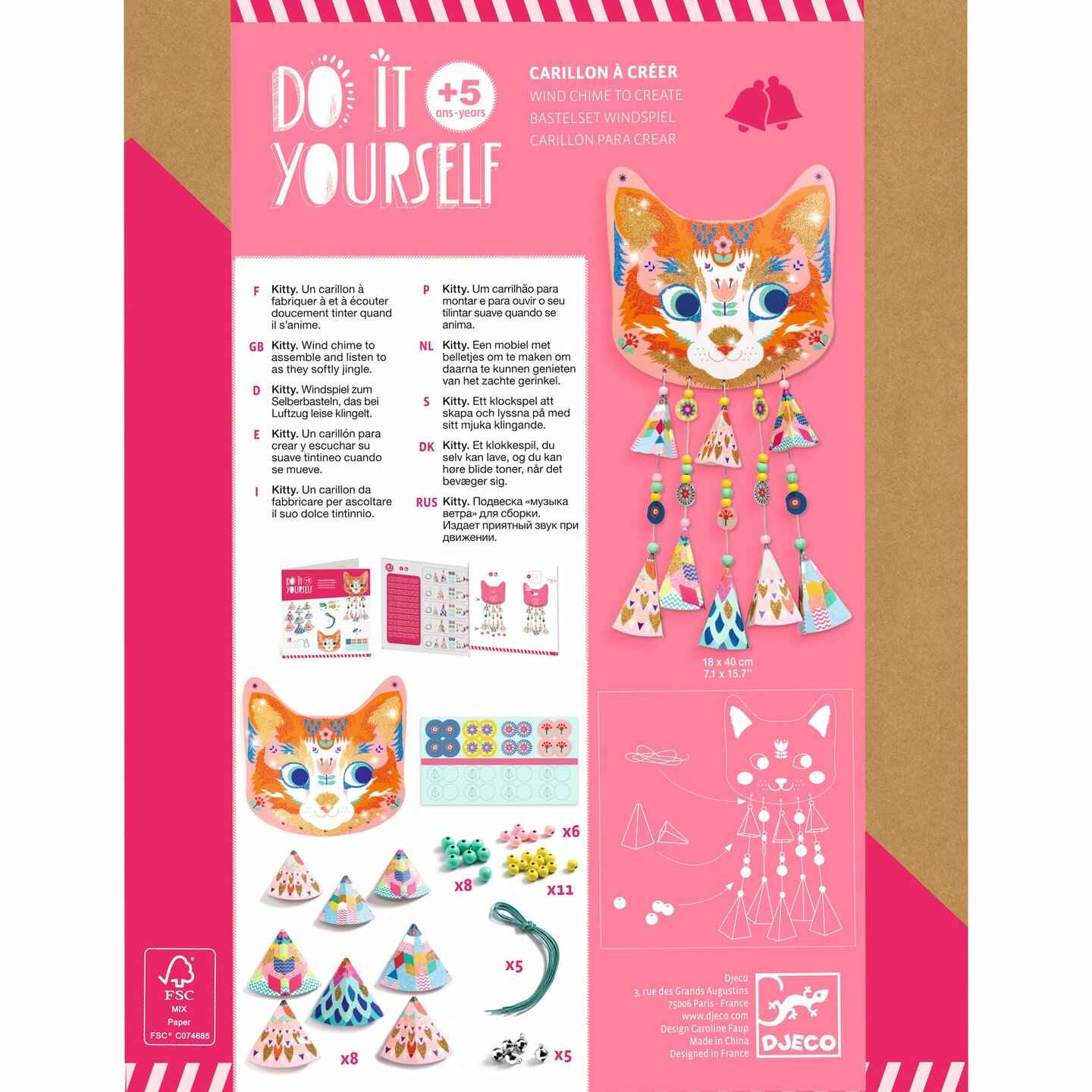 Djeco DIY - Windgong maken - Kitty 5+ | Speel je Wijs