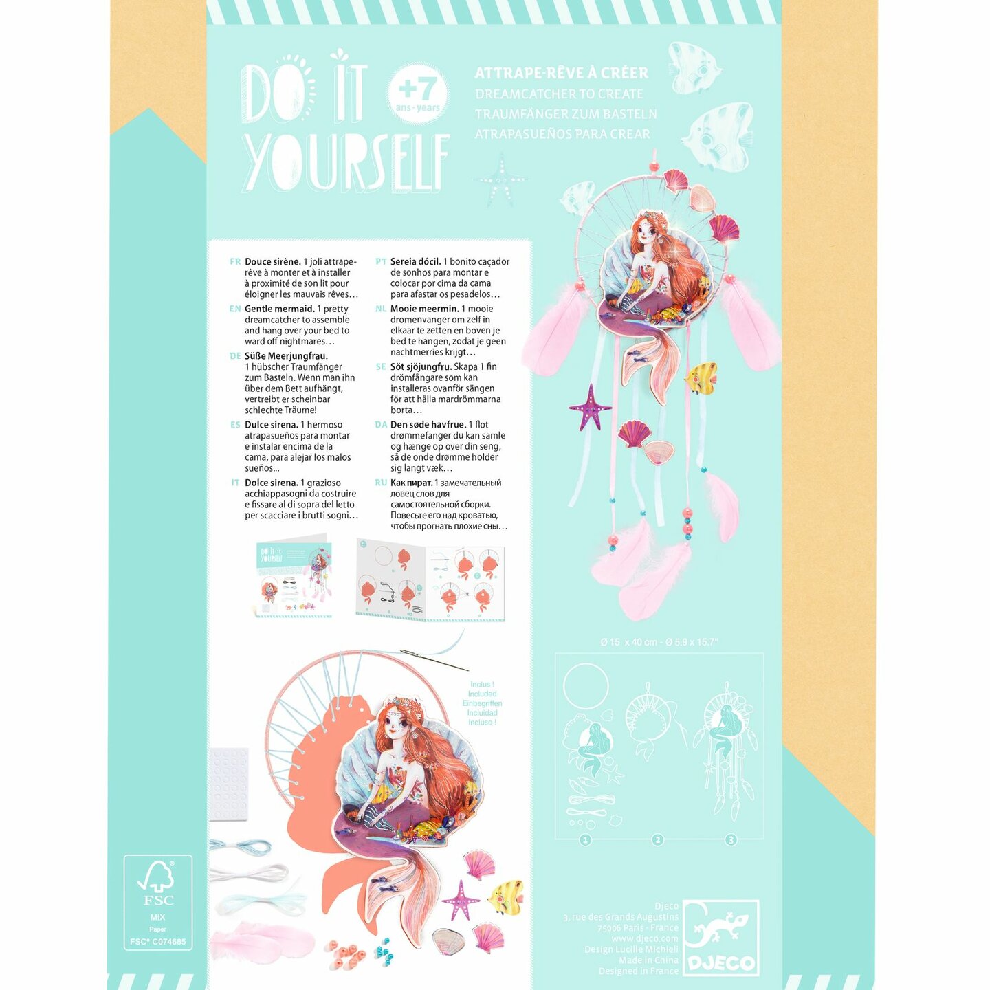 Djeco DIY Dromenvanger maken - Gentle Mermaid 7+| Speel je Wijs