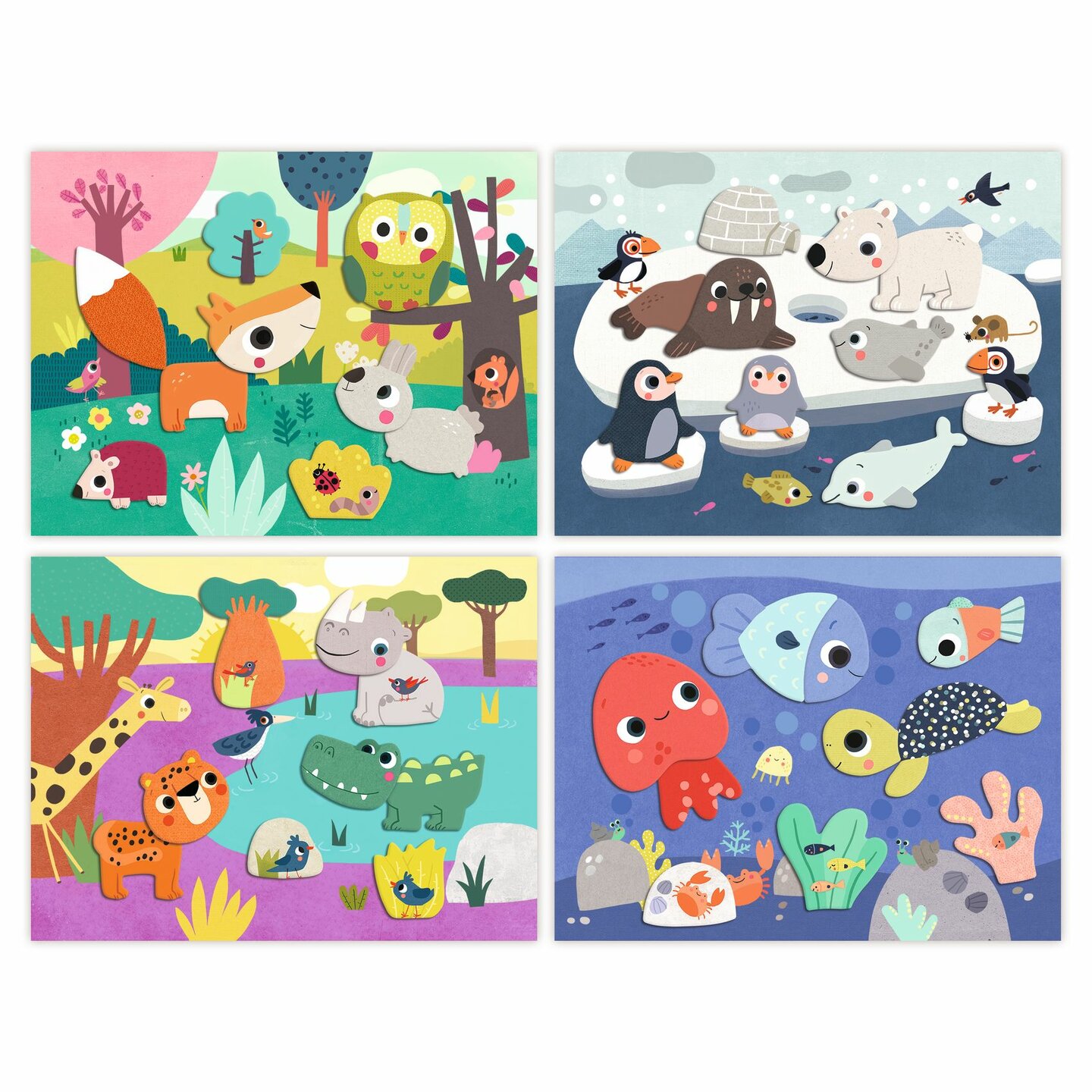 Djeco - Knutselset Mijn Eerste Collages Dierenvrienden | Speel je Wijs