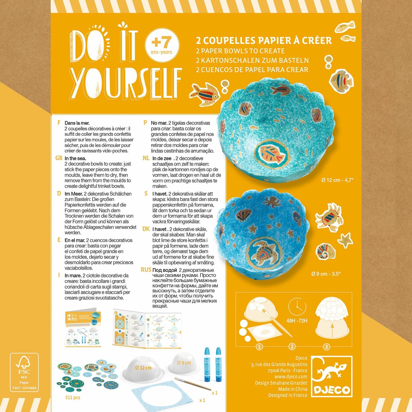 Djeco DIY Papier Maché Kommen maken - Oceaan | Speel je Wijs