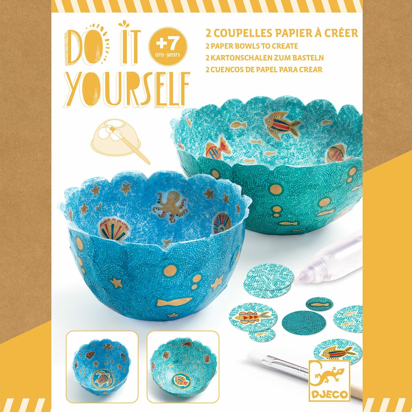 Djeco DIY Papier Maché Kommen maken - Oceaan | Speel je Wijs