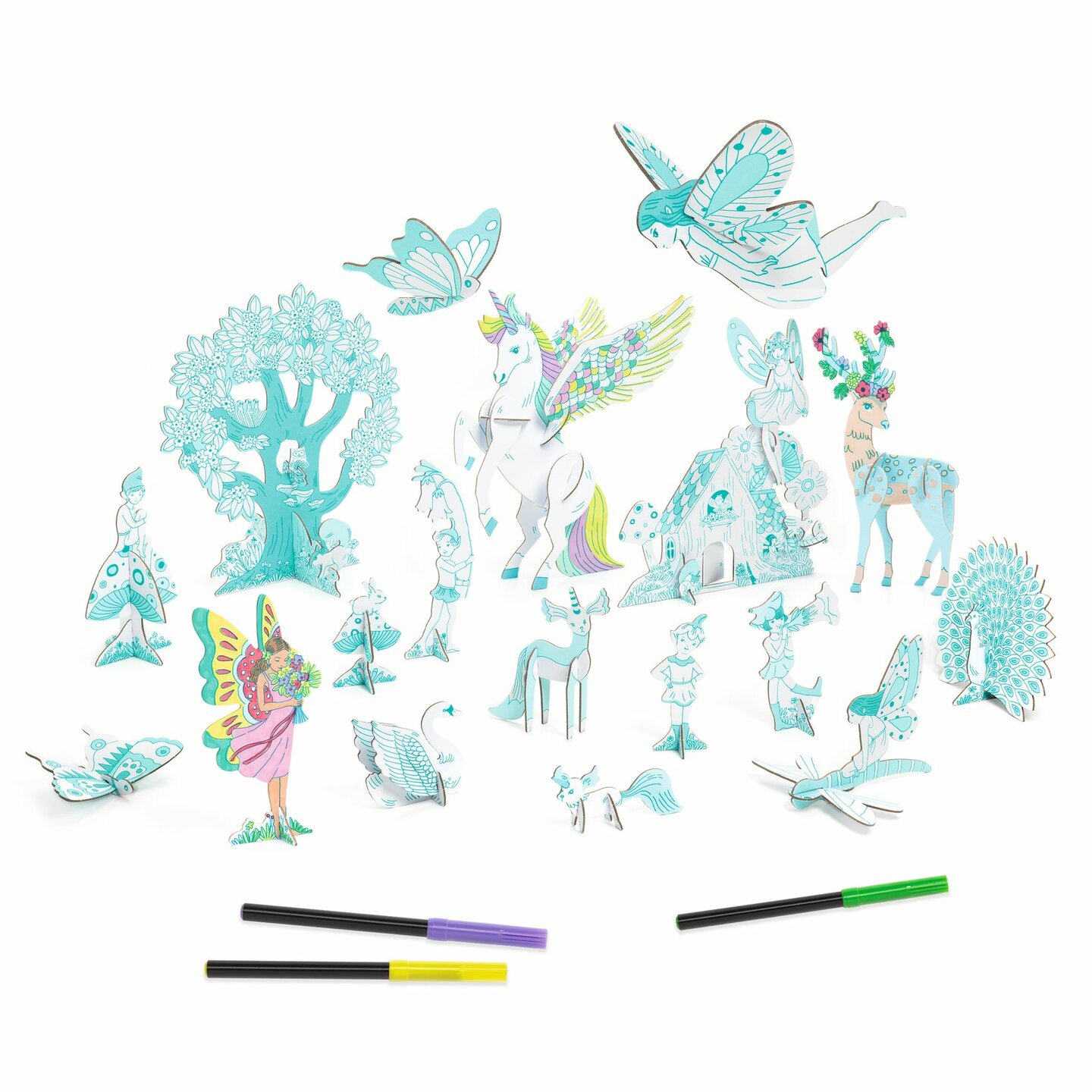 Djeco DIY Kleur, Bouw & Speel - Fairy World 5+ | Speel je Wijs