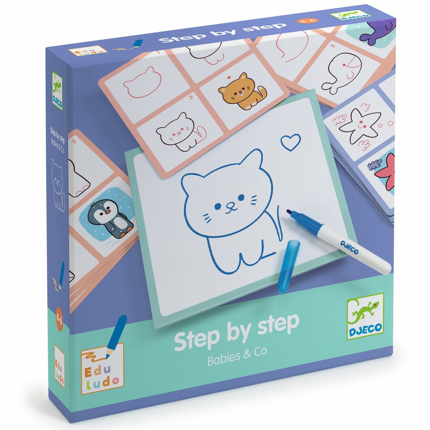 Djeco Eduludo Tekenkaarten Step by Step - Babies & Co 4-6 jaar | Speel je Wijs