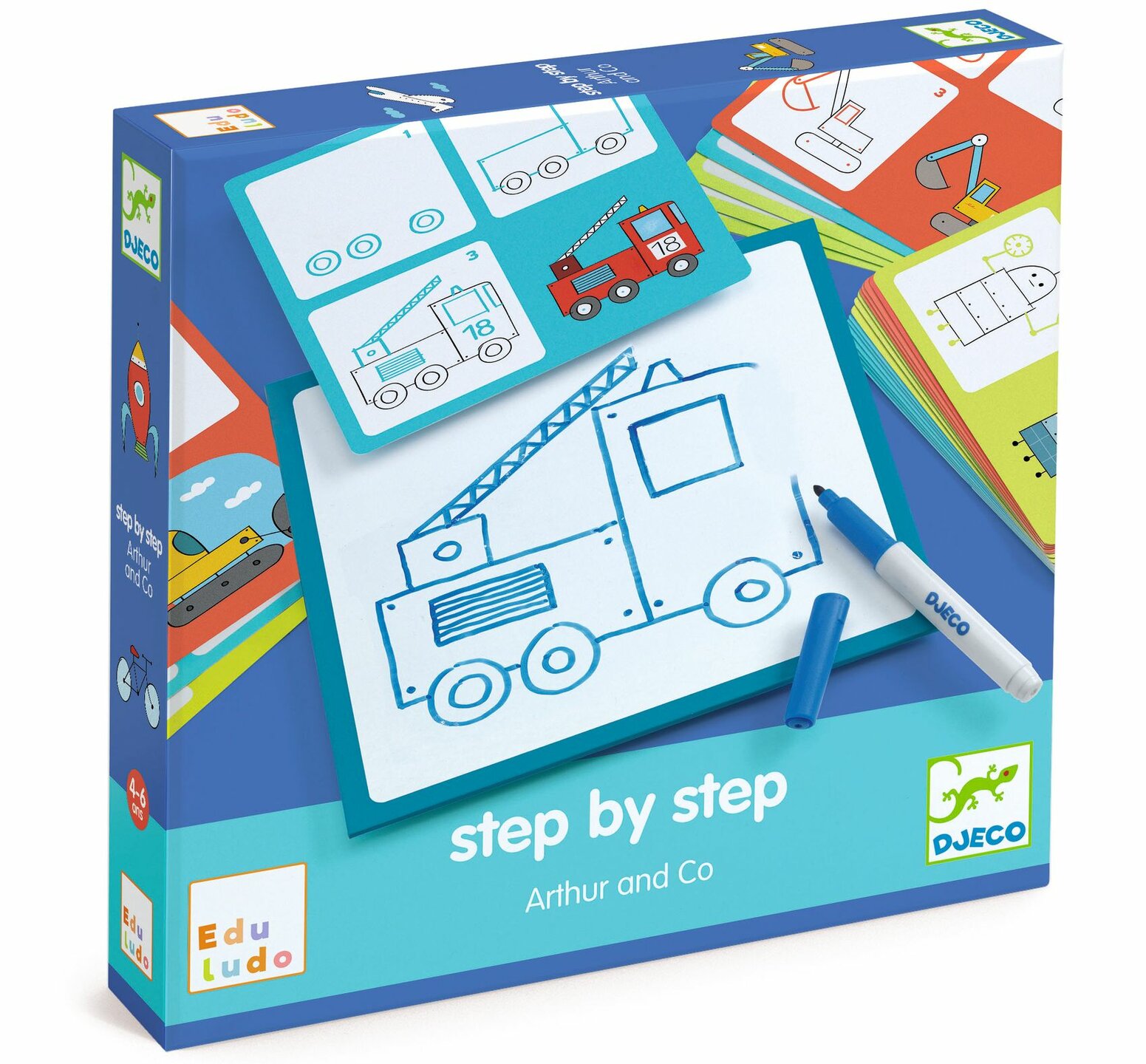 Djeco Eduludo tekenkaarten Step by Step - Arthur & Co | Speel je Wijs