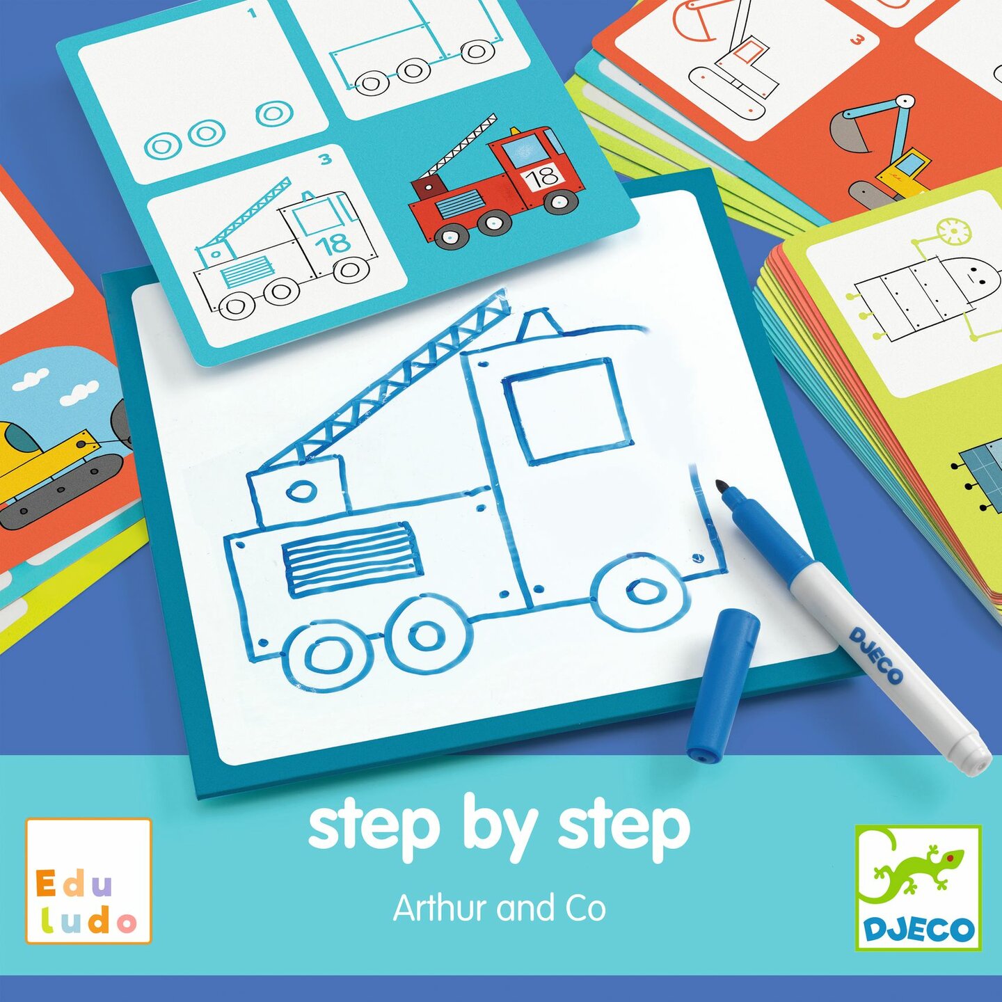 Djeco Eduludo tekenkaarten Step by Step - Arthur & Co | Speel je Wijs