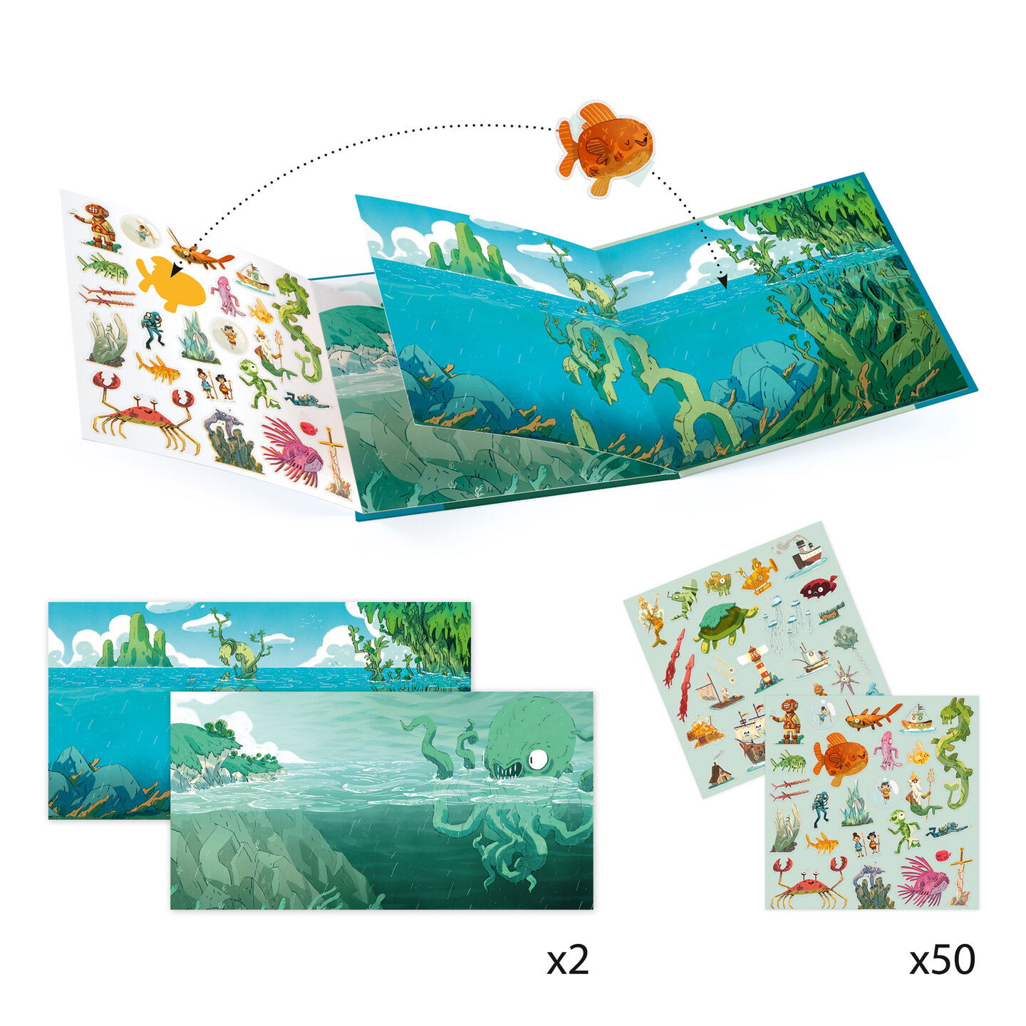 Djeco Stickerboek - Story Adventures At Sea 4-7 jaar | Speel je Wijs