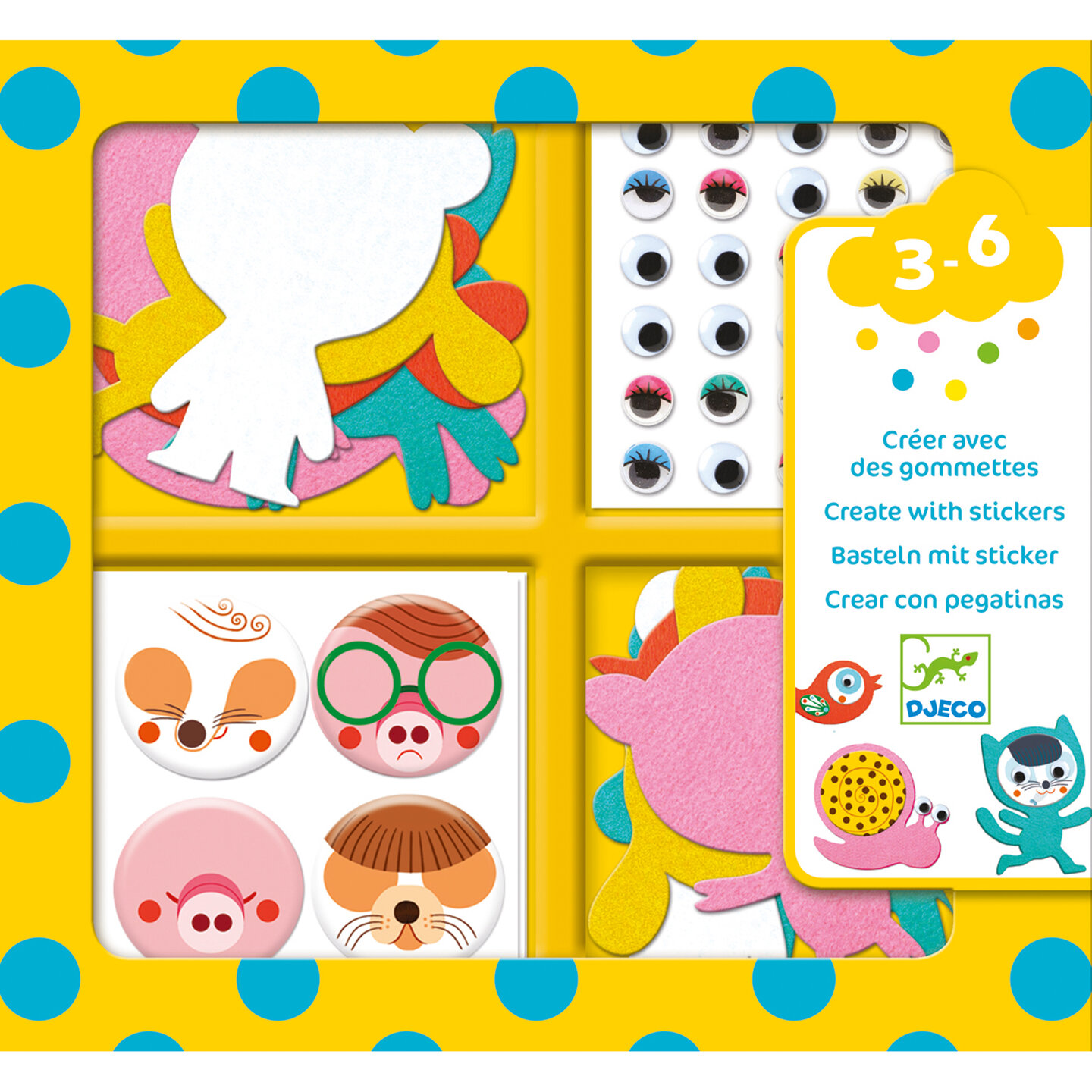 Djeco Creatief met Stickers - I Love Animals 3-6 Jaar | Speel je Wijs