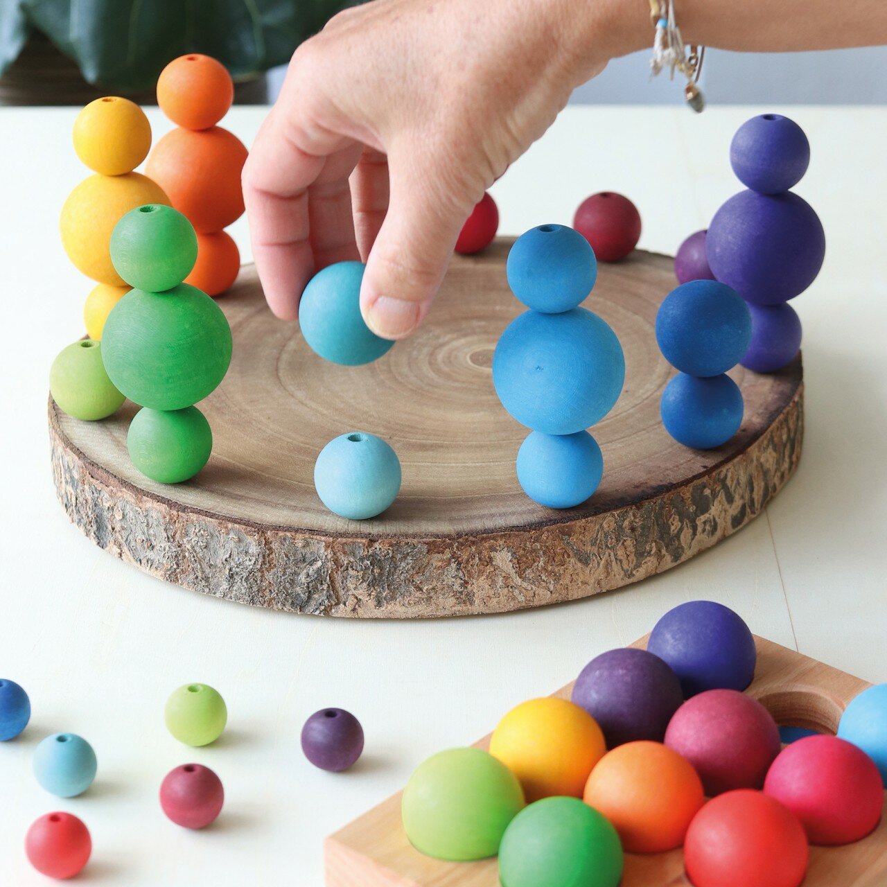 Grimm's Kleine houten Balletjes - Rainbow Balls | Speel je Wijs