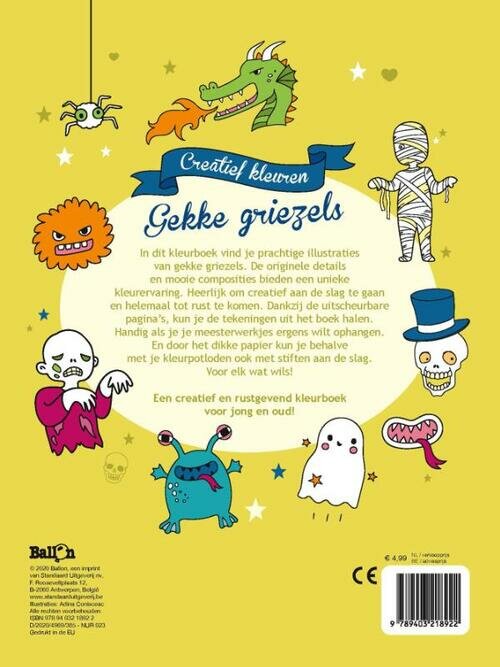 Ballon Kids Creatief Kleurboek Gekke Griezels 5+| Speel je Wijs