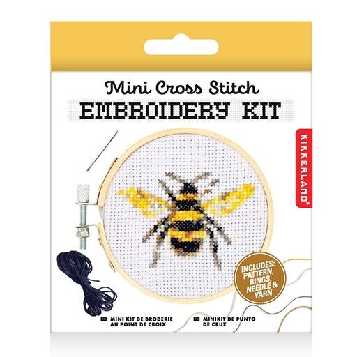 Kikkerland Mini Borduurset - Bij 6+ | Speel je Wijs
