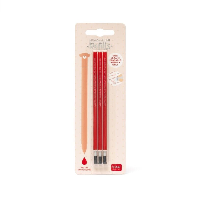Legami Refills/ Navulling Uitwisbare/ Erasable Gelpen - Rood | Speel je Wijs