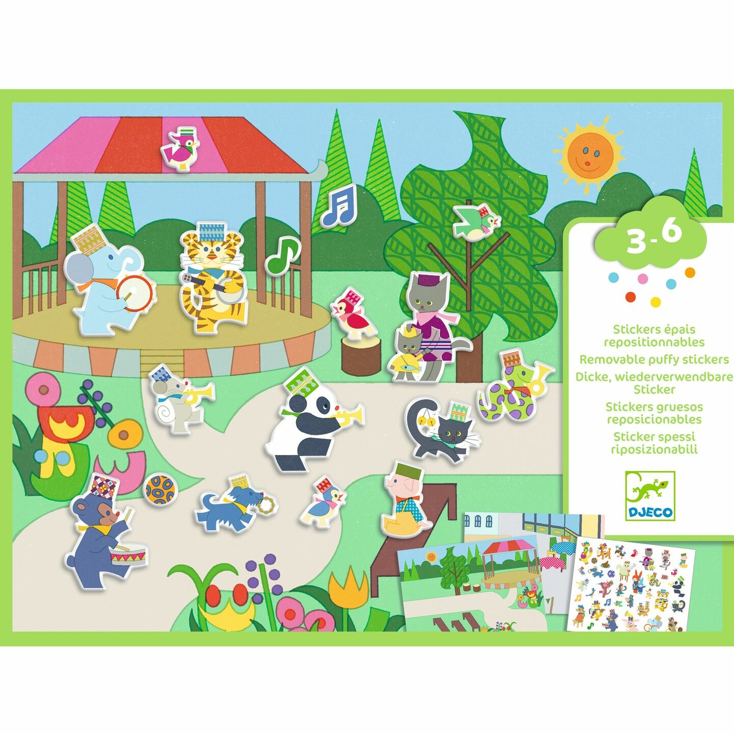 Djeco Herbruikbare Puffy Stickers - Fanfare | Speel je Wijs