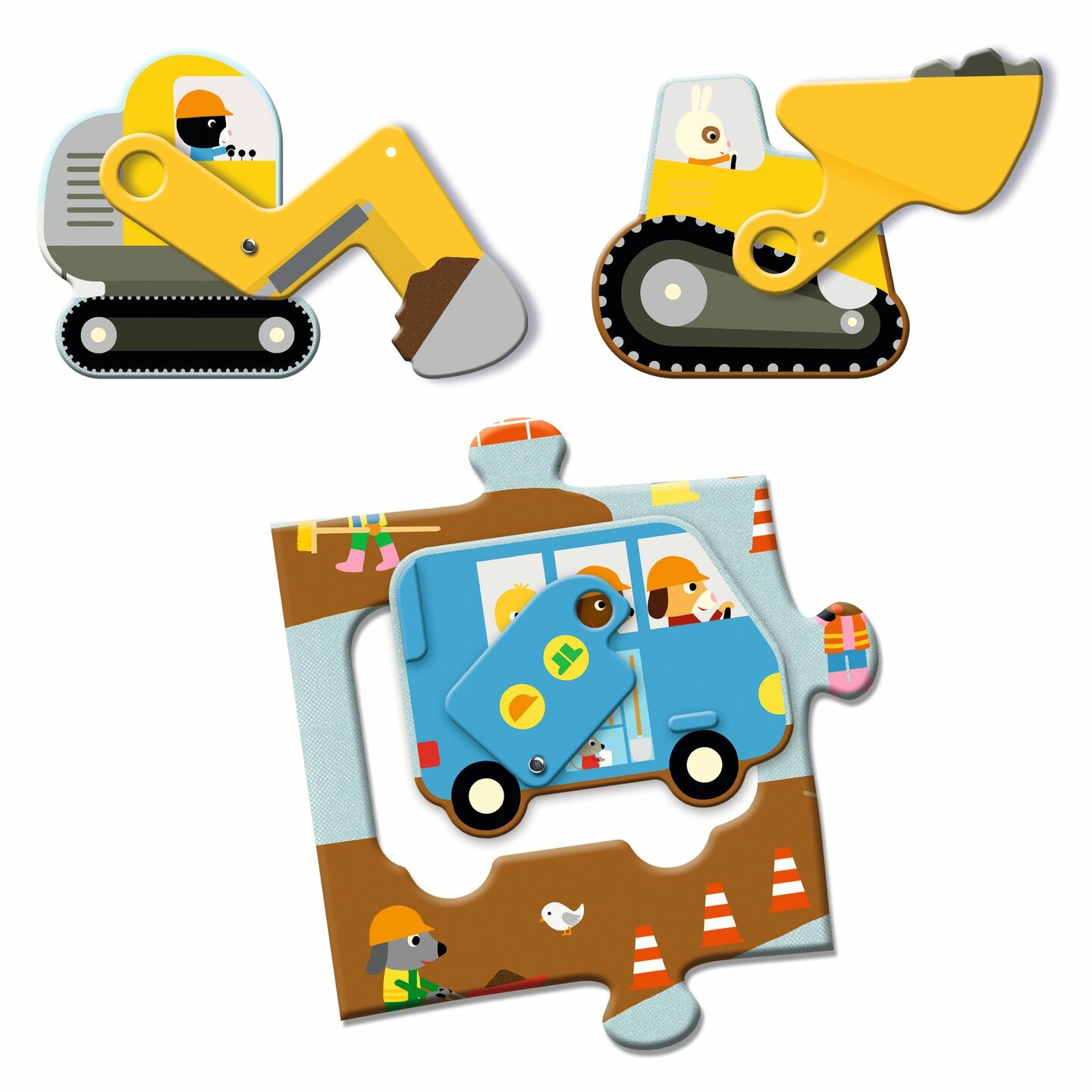 Djeco Puzzel Geant - de Bouwplaats - 12+5 stukjes