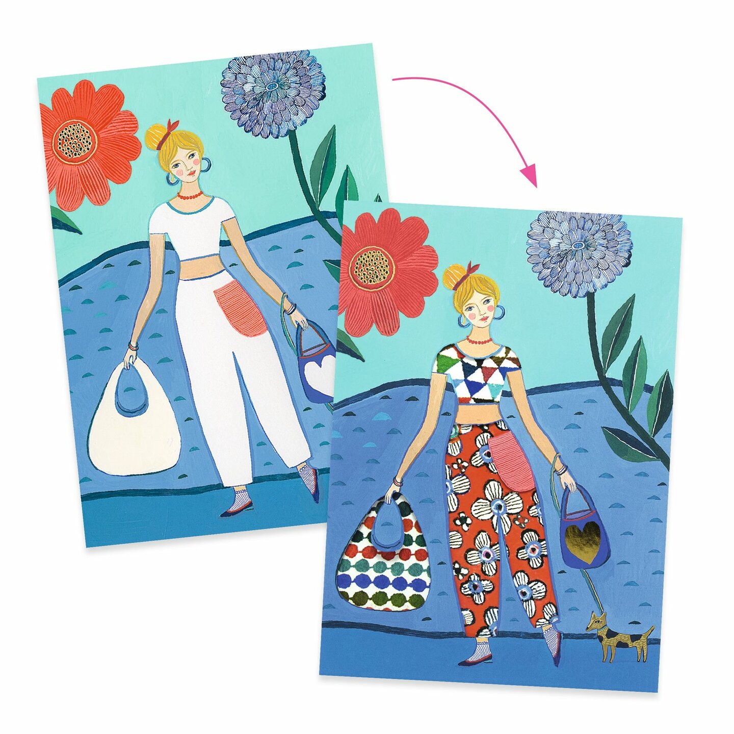 Djeco Knutselset Wrijfplaatjes Wax Trend (Mode Creaties) | Speel je Wijs