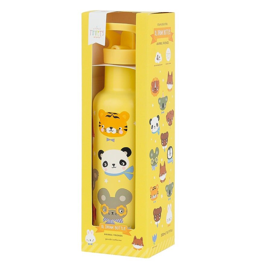 A Little Lovely Company RVS Drinkfles Animal Friends | Speel je Wijs