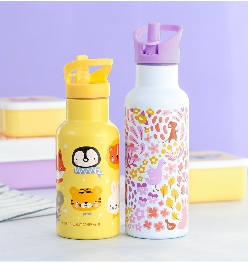 A Little Lovely Company RVS Drinkfles Animal Friends | Speel je Wijs