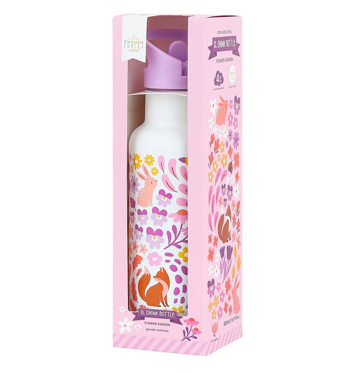 A Little Lovely Company RVS Drinkfles Flower Garden | Speel je Wijs